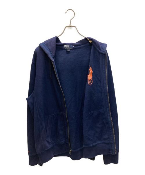 POLO RALPH LAUREN（ポロ・ラルフローレン）POLO RALPH LAUREN (ポロ・ラルフローレン) ビッグポニー刺繍ジップパーカー ネイビー サイズ:LLの古着・服飾アイテム