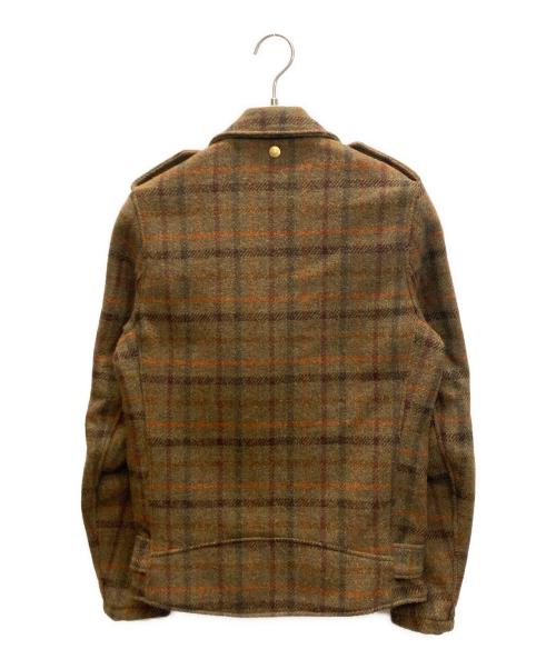 Schott（ショット）Schott (ショット) Harris Tweed (ハリスツイード) モーターサイクル ウールジャケット ブラウン サイズ:SIZE XSの古着・服飾アイテム