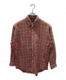 RALPH LAUREN（ラルフローレン）の古着「BLAKE シアサッカー チェックシャツ」｜レッド