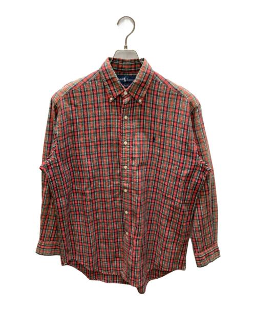 RALPH LAUREN（ラルフローレン）RALPH LAUREN (ラルフローレン) BLAKE シアサッカー チェックシャツ レッド サイズ:Mの古着・服飾アイテム