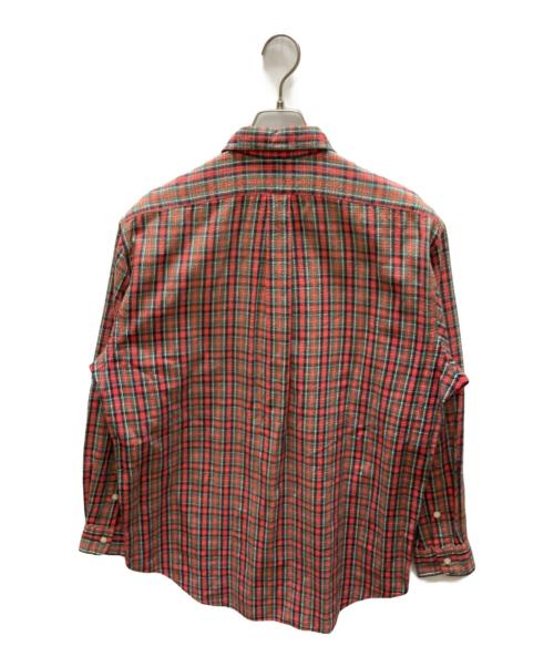 RALPH LAUREN（ラルフローレン）RALPH LAUREN (ラルフローレン) BLAKE シアサッカー チェックシャツ レッド サイズ:Mの古着・服飾アイテム