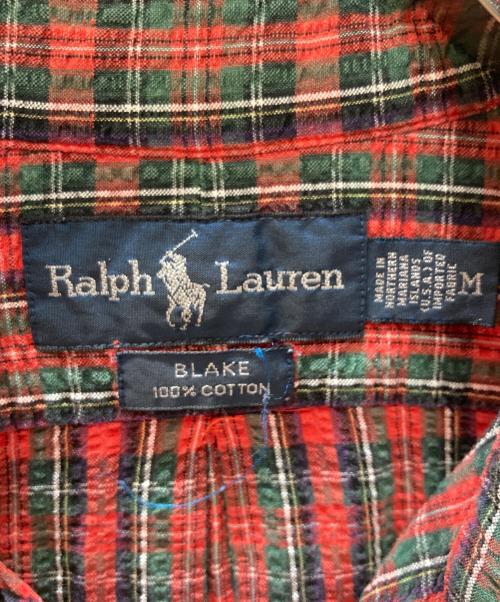 RALPH LAUREN（ラルフローレン）RALPH LAUREN (ラルフローレン) BLAKE シアサッカー チェックシャツ レッド サイズ:Mの古着・服飾アイテム
