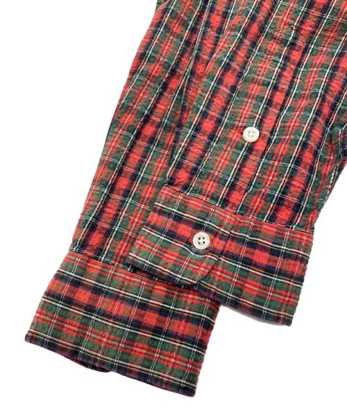 RALPH LAUREN（ラルフローレン）RALPH LAUREN (ラルフローレン) BLAKE シアサッカー チェックシャツ レッド サイズ:Mの古着・服飾アイテム