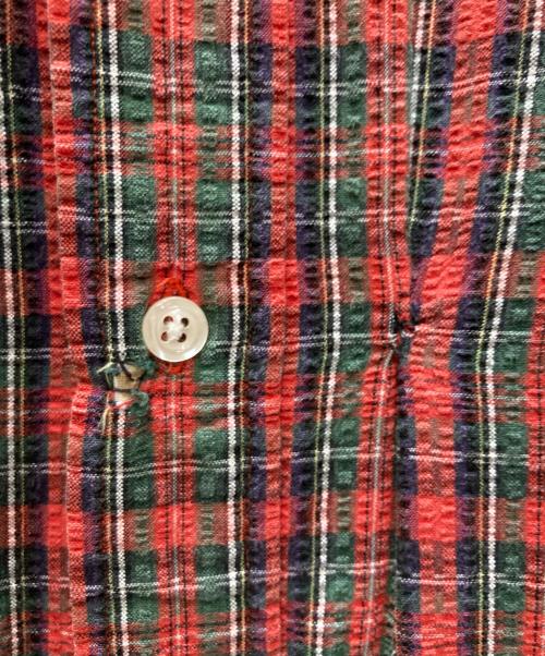 RALPH LAUREN（ラルフローレン）RALPH LAUREN (ラルフローレン) BLAKE シアサッカー チェックシャツ レッド サイズ:Mの古着・服飾アイテム