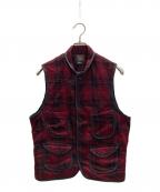 WOOLRICHウールリッチ）の古着「チェックウールベスト」｜レッド