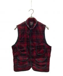 WOOLRICH（ウールリッチ）の古着「チェックウールベスト」｜レッド