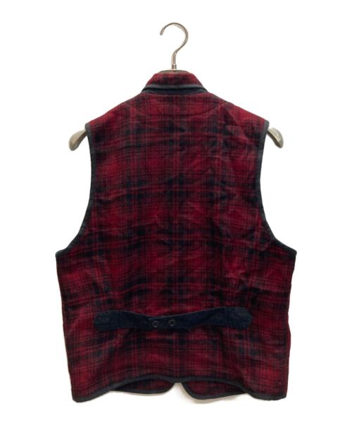 WOOLRICH（ウールリッチ）WOOLRICH (ウールリッチ) チェックウールベスト レッド サイズ:Mの古着・服飾アイテム