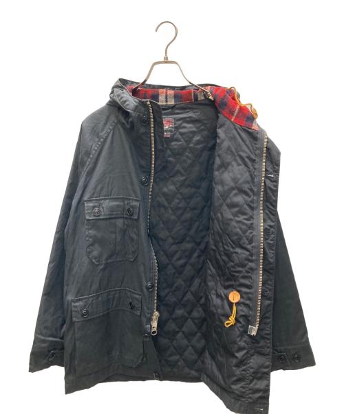 WOOLRICH WOOLEN MILLS（ウールリッチウーレンミルズ）WOOLRICH WOOLEN MILLS (ウールリッチウーレンミルズ) NEPENTHES (ネペンテス) 別注オイルドマウンテンジャケット ブラック サイズ:SIZE Sの古着・服飾アイテム
