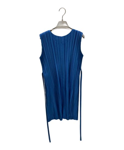 PLEATS PLEASE（プリーツプリーズ）PLEATS PLEASE (プリーツプリーズ) ノースリーブ プリーツ ワンピース ブルー サイズ:SIZE 3の古着・服飾アイテム