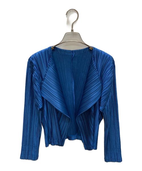 PLEATS PLEASE（プリーツプリーズ）PLEATS PLEASE (プリーツプリーズ) プリーツ カーディガン ブルー サイズ:SIZE 3の古着・服飾アイテム