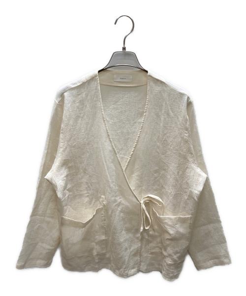 KAGURE（カグレ）kagure (カグレ) シアーカシュクールカーデシャツ ベージュ サイズ:SIZE Freeの古着・服飾アイテム