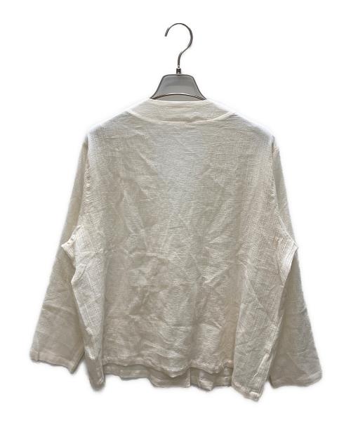 KAGURE（カグレ）kagure (カグレ) シアーカシュクールカーデシャツ ベージュ サイズ:SIZE Freeの古着・服飾アイテム