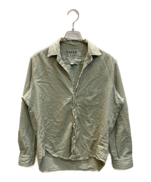Frank&Eileen（フランクアンドアイリーン）Frank&Eileen (フランクアンドアイリーン) ダメージ加工スキッパーシャツ グリーン サイズ:SIZE XSの古着・服飾アイテム