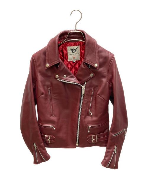 666 LEATHER WEAR（666レザーウェア）666 LEATHER WEAR (666レザーウェア) ダブルライダースジャケット バーガンディー サイズ:SIZE 36の古着・服飾アイテム