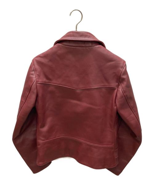 666 LEATHER WEAR（666レザーウェア）666 LEATHER WEAR (666レザーウェア) ダブルライダースジャケット バーガンディー サイズ:SIZE 36の古着・服飾アイテム