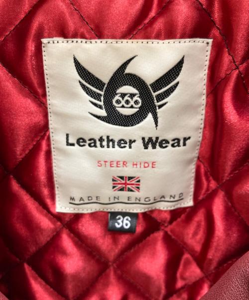 666 LEATHER WEAR（666レザーウェア）666 LEATHER WEAR (666レザーウェア) ダブルライダースジャケット バーガンディー サイズ:SIZE 36の古着・服飾アイテム
