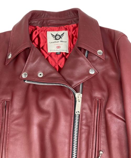 666 LEATHER WEAR（666レザーウェア）666 LEATHER WEAR (666レザーウェア) ダブルライダースジャケット バーガンディー サイズ:SIZE 36の古着・服飾アイテム