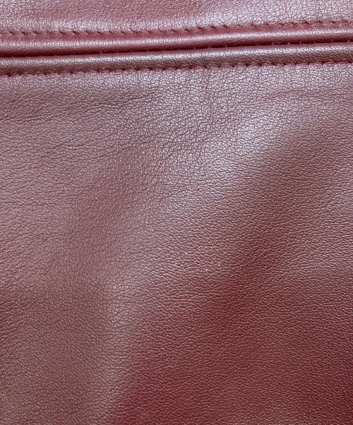 666 LEATHER WEAR（666レザーウェア）666 LEATHER WEAR (666レザーウェア) ダブルライダースジャケット バーガンディー サイズ:SIZE 36の古着・服飾アイテム