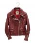666 LEATHER WEAR（666レザーウェア）の古着「ダブルライダースジャケット」｜バーガンディー