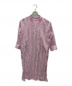 ne quittez pasヌキテパ）の古着「C.VOILE STRIPE KURTA DRESS」｜ピンク