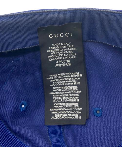 New Era（ニューエラ）New Era (ニューエラ) GUCCI (グッチ) バタフライ刺繍 キャップ ブルー サイズ:SIZE 57-61の古着・服飾アイテム