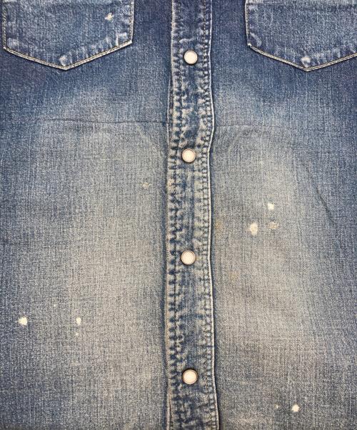 KAPITAL（キャピタル）KAPITAL (キャピタル) 襤褸スタッズスカルデニムシャツ インディゴ サイズ:SIZE Lの古着・服飾アイテム