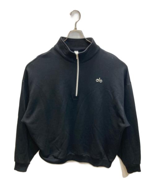 alo yoga（アローヨガ）alo yoga (アローヨガ) ハーフジップスウェット ブラック サイズ:Lの古着・服飾アイテム