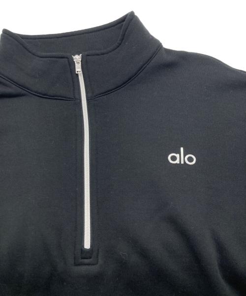 alo yoga（アローヨガ）alo yoga (アローヨガ) ハーフジップスウェット ブラック サイズ:Lの古着・服飾アイテム