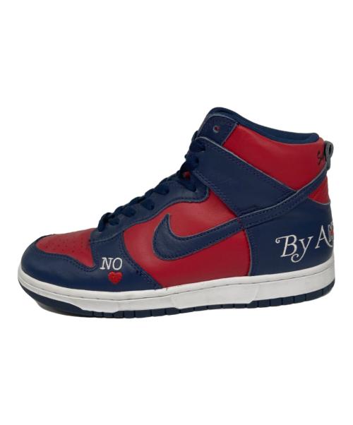 NIKE（ナイキ）NIKE (ナイキ) SUPREME (シュプリーム) Dunk High By Any Means レッド×ネイビー サイズ:25.5の古着・服飾アイテム