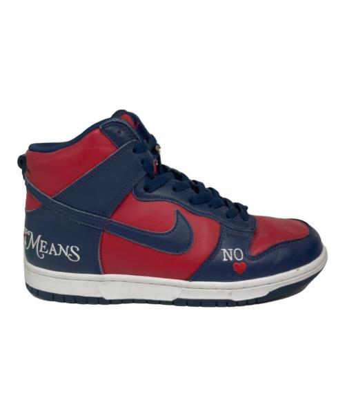 NIKE（ナイキ）NIKE (ナイキ) SUPREME (シュプリーム) Dunk High By Any Means レッド×ネイビー サイズ:25.5の古着・服飾アイテム