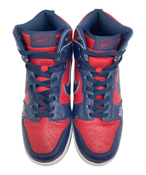NIKE（ナイキ）NIKE (ナイキ) SUPREME (シュプリーム) Dunk High By Any Means レッド×ネイビー サイズ:25.5の古着・服飾アイテム