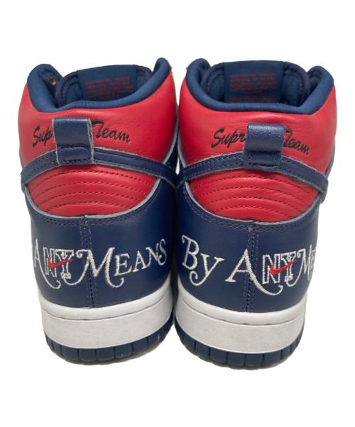 NIKE（ナイキ）NIKE (ナイキ) SUPREME (シュプリーム) Dunk High By Any Means レッド×ネイビー サイズ:25.5の古着・服飾アイテム