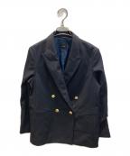 Spick and Spanスピック＆スパン）の古着「プレーンウィーブダブルブレストジャケット」｜ネイビー