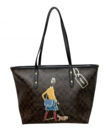 COACH（コーチ）の古着「シグネチャー ボニー・カシン トートバッグ」｜ブラウン