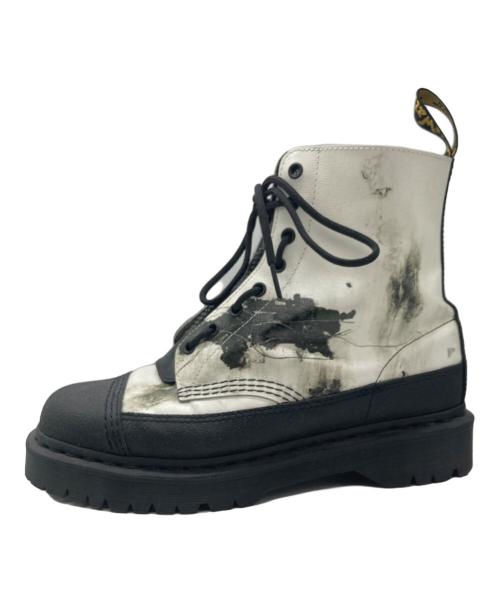 Dr.Martens（ドクターマーチン）Dr.Martens (ドクターマーチン) NINE INCH NAILS (ナイン・インチ・ネイルズ) 1460 NIN 8ホールブーツ ホワイト×ブラック サイズ:28の古着・服飾アイテム