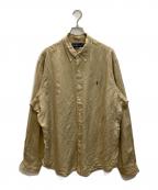 RALPH LAURENラルフローレン）の古着「CLASSIC FIT リネンシルクシャツ」｜ベージュ