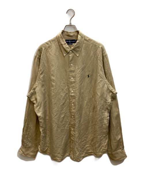 RALPH LAUREN（ラルフローレン）RALPH LAUREN (ラルフローレン) CLASSIC FIT リネンシルクシャツ ベージュ サイズ:XXLの古着・服飾アイテム