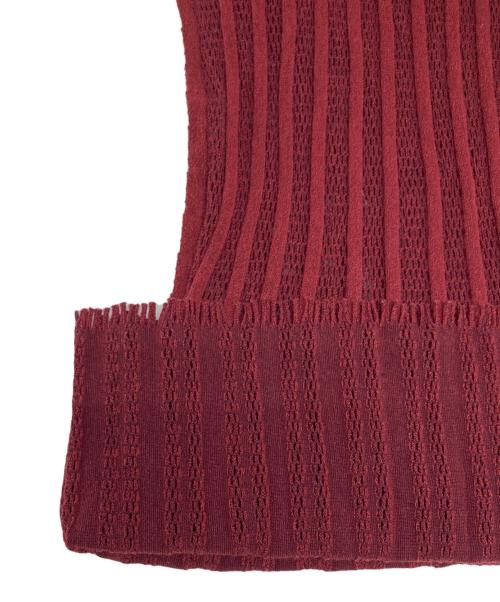 APOC INSIDE ISSEY MIYAKE（エイポックインサイド イッセイミヤケ）APOC INSIDE ISSEY MIYAKE (エイポックインサイド イッセイミヤケ) メッシュニット レッド サイズ:2の古着・服飾アイテム