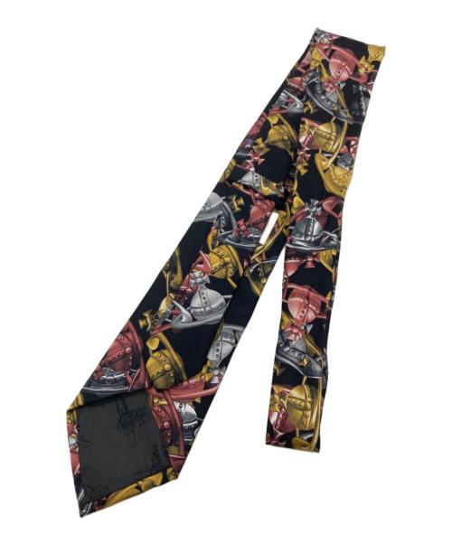 Vivienne Westwood（ヴィヴィアンウエストウッド）Vivienne Westwood (ヴィヴィアンウエストウッド) オーブ総柄ネクタイ ブラック サイズ:記載無しの古着・服飾アイテム