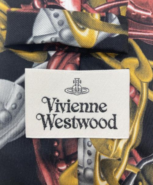 Vivienne Westwood（ヴィヴィアンウエストウッド）Vivienne Westwood (ヴィヴィアンウエストウッド) オーブ総柄ネクタイ ブラック サイズ:記載無しの古着・服飾アイテム