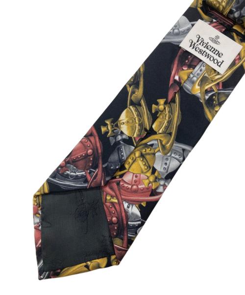Vivienne Westwood（ヴィヴィアンウエストウッド）Vivienne Westwood (ヴィヴィアンウエストウッド) オーブ総柄ネクタイ ブラック サイズ:記載無しの古着・服飾アイテム