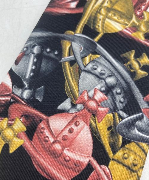 Vivienne Westwood（ヴィヴィアンウエストウッド）Vivienne Westwood (ヴィヴィアンウエストウッド) オーブ総柄ネクタイ ブラック サイズ:記載無しの古着・服飾アイテム
