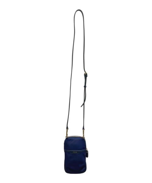 ANYA HINDMARCH（アニヤ・ハインドマーチ）ANYA HINDMARCH (アニヤ・ハインドマーチ) ESSENTIALS CROSS BODY EYES ブルーの古着・服飾アイテム