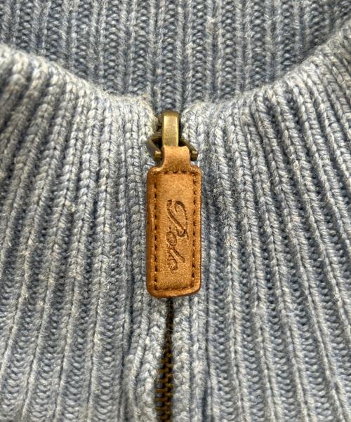 POLO RALPH LAUREN（ポロ・ラルフローレン）POLO RALPH LAUREN (ポロ・ラルフローレン) シルクカシミヤケーブルハーフジップニット ブルー サイズ:SIZE Sの古着・服飾アイテム