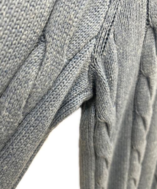 POLO RALPH LAUREN（ポロ・ラルフローレン）POLO RALPH LAUREN (ポロ・ラルフローレン) シルクカシミヤケーブルハーフジップニット ブルー サイズ:SIZE Sの古着・服飾アイテム