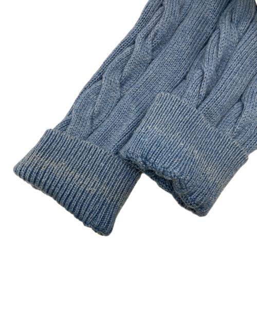 POLO RALPH LAUREN（ポロ・ラルフローレン）POLO RALPH LAUREN (ポロ・ラルフローレン) シルクカシミヤケーブルハーフジップニット ブルー サイズ:SIZE Sの古着・服飾アイテム