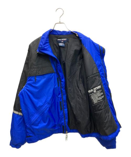 POLO SPORT（ポロスポーツ）POLO SPORT (ポロスポーツ) 中綿ナイロンジャケット ブルー×イエロー サイズ:Lの古着・服飾アイテム