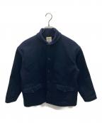 JACKMANジャックマン）の古着「Melton Award Jacket」｜ネイビー