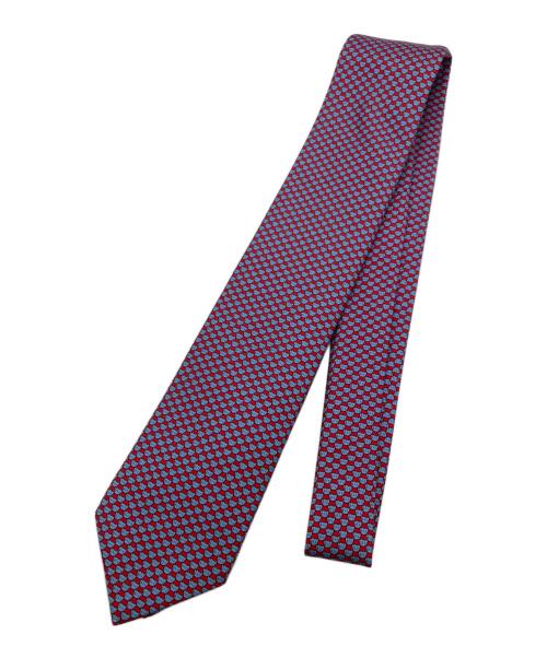 HERMES（エルメス）HERMES (エルメス) シルクネクタイ レッド×ブルー サイズ:記載無し 未使用品の古着・服飾アイテム