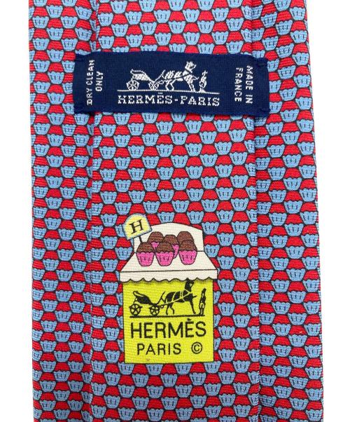 HERMES（エルメス）HERMES (エルメス) シルクネクタイ レッド×ブルー サイズ:記載無し 未使用品の古着・服飾アイテム